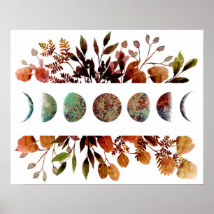 Affiche Mysèque Automne Moon Cycle Bouquet Art Print