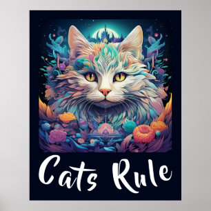 Affiche Mysical Native American Pop Art Cat Ajouter Votre 