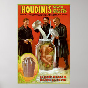 Affiche Mystère défiant de la mort de Houdini
