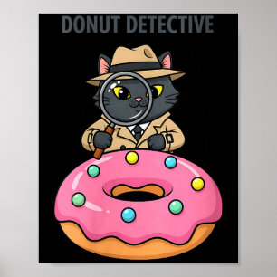 Affiche Mystère féminin de beignet noir de détective de ch