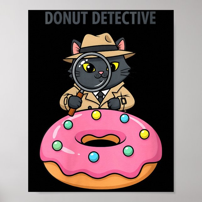 Affiche Mystère féminin de beignet noir de détective de ch (Devant)