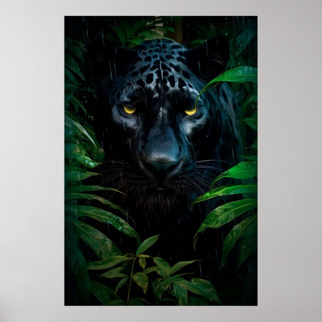 Affiche Mystérieux Black Panther Jungle Faune Design (Devant)