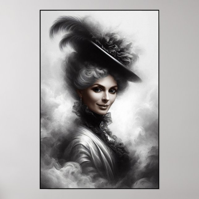 Affiche Mysterious Victorian Woman Portrait Art (Devant)