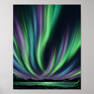 Affiche Mystic Aurora Borealis - Northern Lights Art