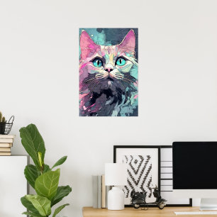 Affiche Mystic Blue Eyes Kitten   Cute chat