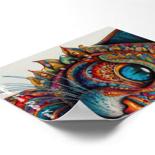 Affiche Mystic Boho Feline Mandala