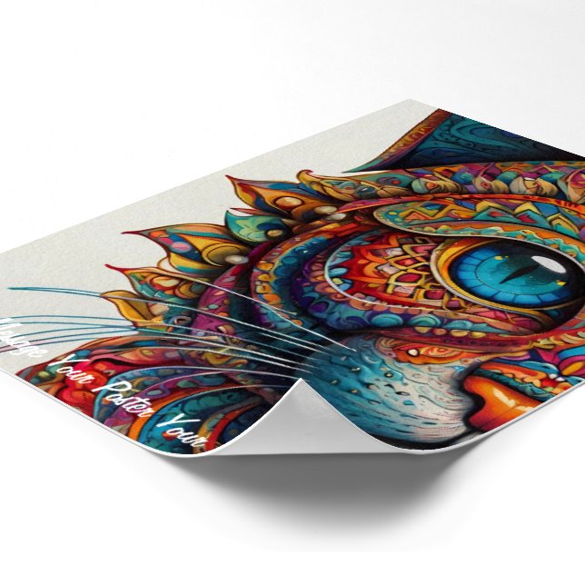 Affiche Mystic Boho Feline Mandala (Coin)