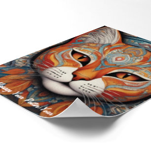 Affiche Mystic Boho Feline Mandala