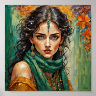 Affiche Mystic Maven : Belle Gitane aux yeux verts