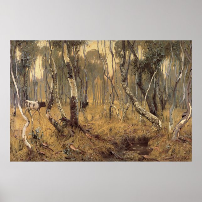 Affiche Mystic Morn Hans Heysen 1904 Australie du Sud (Devant)