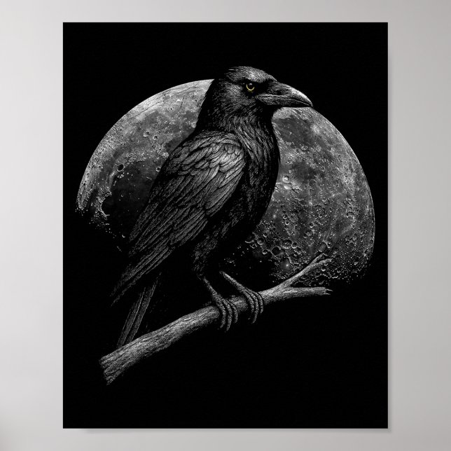 Affiche Mystic Raven Moon Dark Folklore Witchcraft Viking  (Devant)