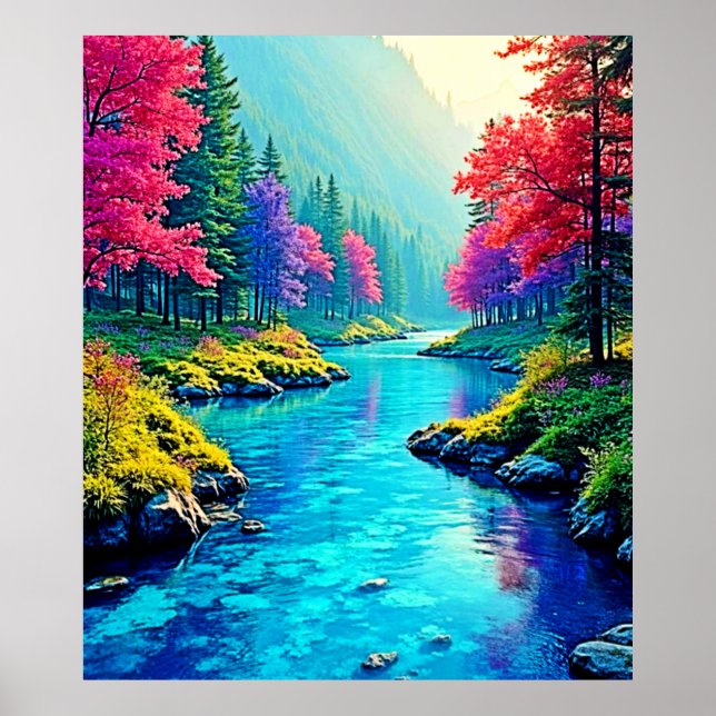 Affiche Mystic River Dreamy Forest Path Design (Devant)