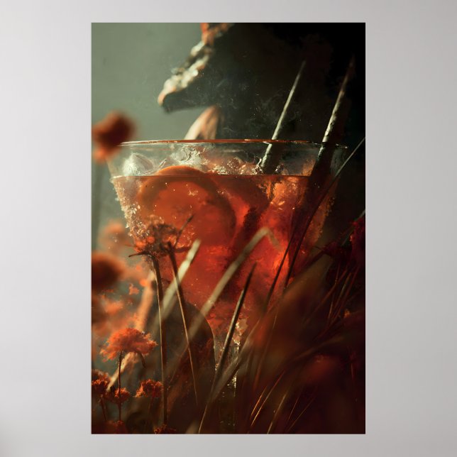 Affiche Mystical Citrus Cocktail – Dark Botanical Art Prin (Devant)