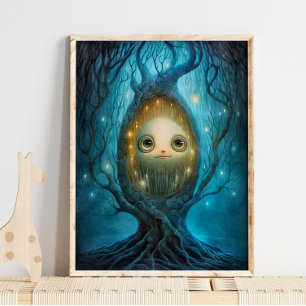 Affiche Mystical Forest Tree Face Print   Tree Print