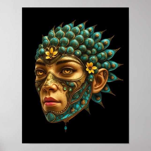 Affiche Mystical Guardian Warrior Vision Futuristic Sci-Fi (Devant)