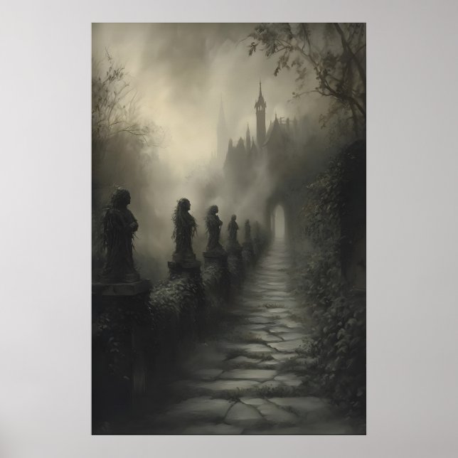 Affiche Mystical Ivy Path Haunting Gothic Castle Art Dark (Devant)