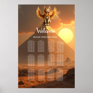 Affiche Mystical Winged Cat Sphinx - Art Imaginaire égypti