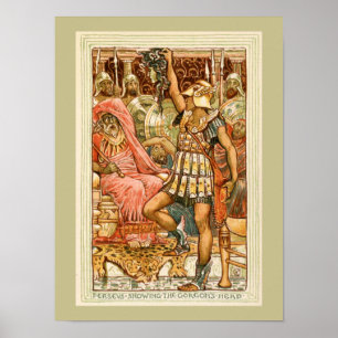 Affiche Mythes grecs antiques Perseus par la grue de