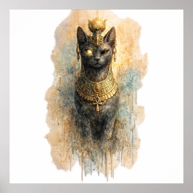 Affiche Mythical Egyptian Cat Ancient Fantasy Feline (Devant)