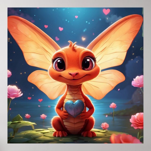 Affiche *~* Mythique AP48 Bébé mignon Dragon Amour (Devant)