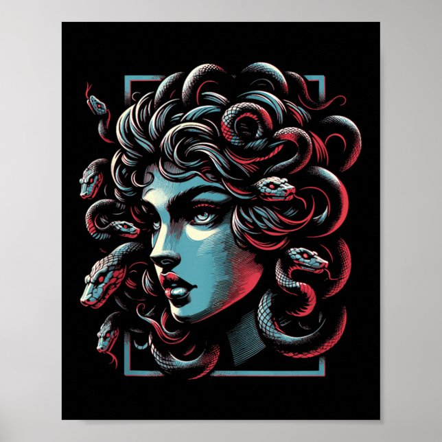 Affiche Mythique Créature Medusa Gorgons de mythologie gre (Devant)
