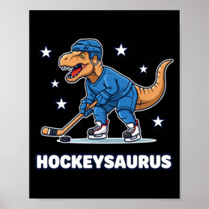 Affiche Mythique et hockeysaurus préhistorique drôle