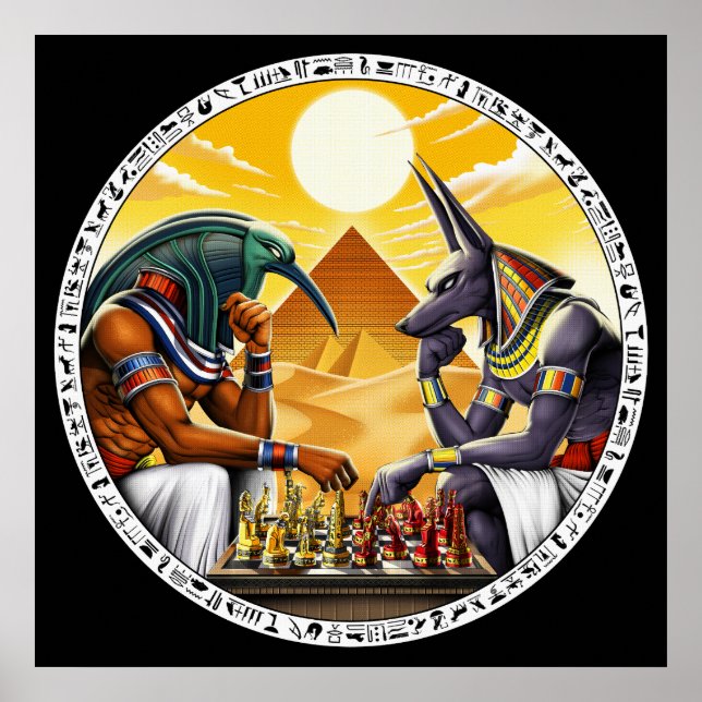 Affiche Mythologie égyptienne divinité Anubis Thoth (Devant)