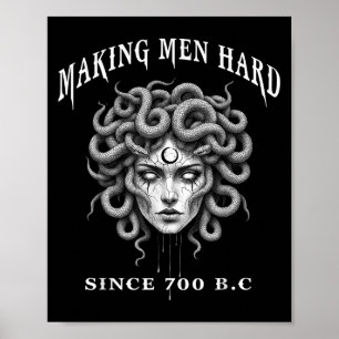 Affiche Mythologie grecque drôle Medusa rend les hommes du