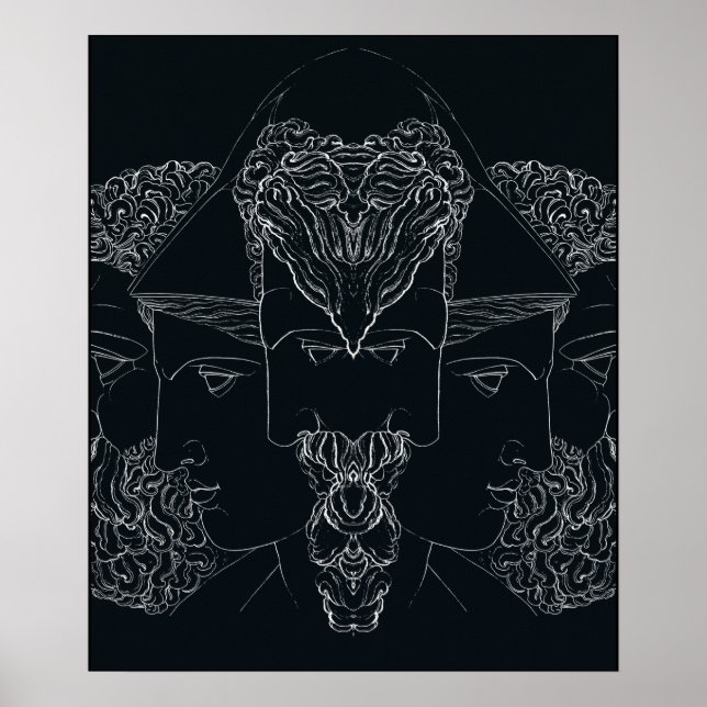 Affiche Mythologie grecque Jupiter Minerva Hercules (Devant)