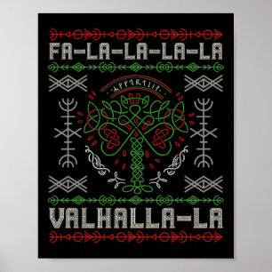 Affiche Mythologie nordique - Yule Viking - Yggdrasil Noël