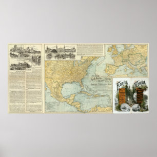 Affiche N America, W Europe lignes passagers
