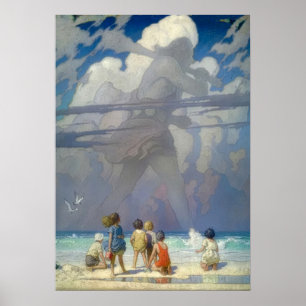 Affiche N.C. Wyeth Le Géant 1923 Illustration Vintage
