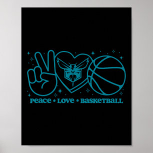 Affiche N Charlotte Hornets Paix Amour Crâne
