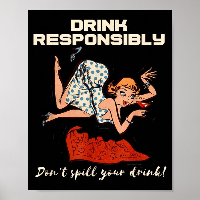 Affiche N Up Drinking Shirt Design Don't Sll Drink Resnsib (Devant)