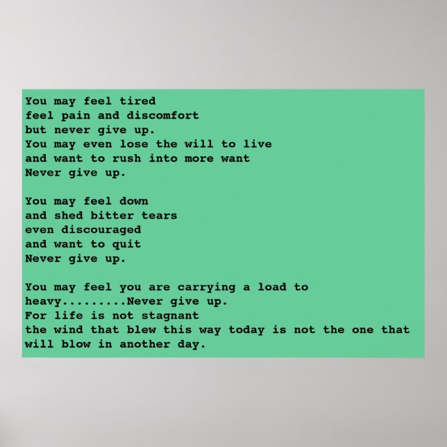 Affiche N'abandonnez jamais (Devant)