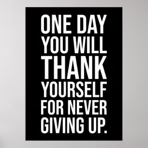 Affiche N'abandonnez jamais - La motivation du succès