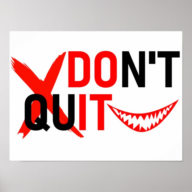Affiche N'ABANDONNEZ PAS – Création de motivation rouge gr (Devant)
