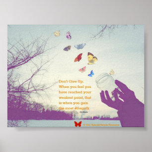 Affiche N'abandonnez pas l'affiche de papillon