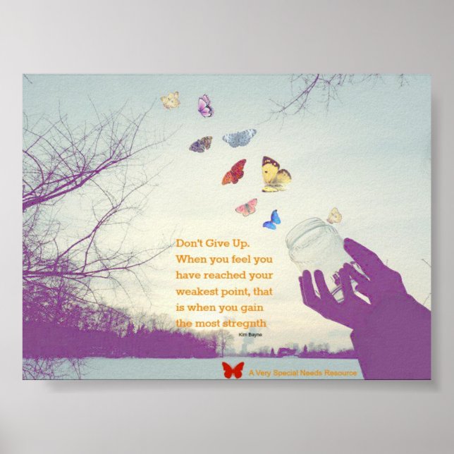 Affiche N'abandonnez pas l'affiche papillon (Devant)