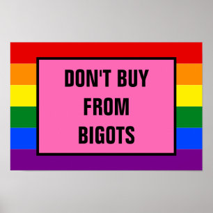 Affiche N'achetez pas du drapeau de fierté d'arc-en-ciel