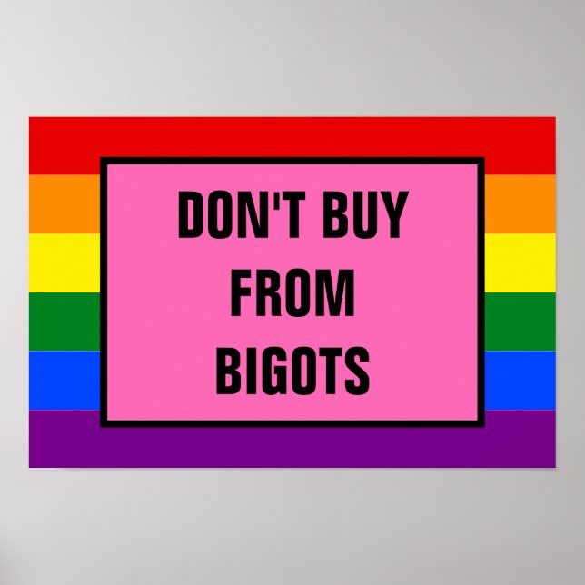 Affiche N'achetez pas du drapeau de la Rainbow Pride de Bi (Devant)