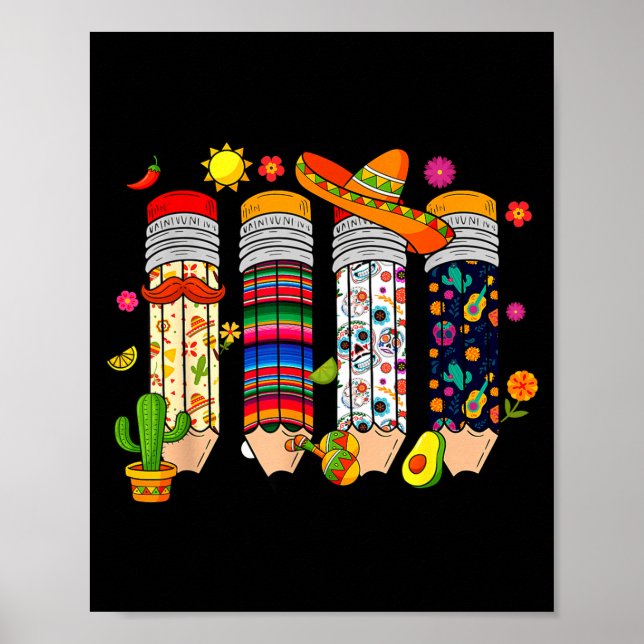 Affiche Nacho Average Teacher Cinco De Mayo Fiesta Mexican (Devant)