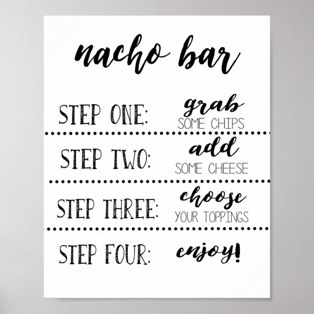Affiche Nacho Bar Sign, Faites vos propres Nachos (Devant)
