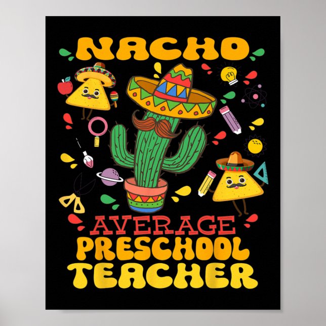Affiche Nacho Enseignant préscolaire moyen Cinco De Mayo M (Devant)