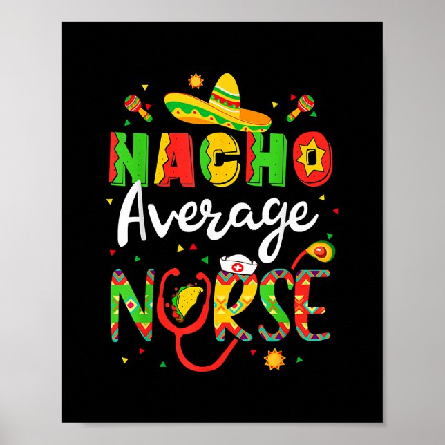 Affiche Nacho Infirmière Moyenne Cinco De Mayo Fiesta (Devant)