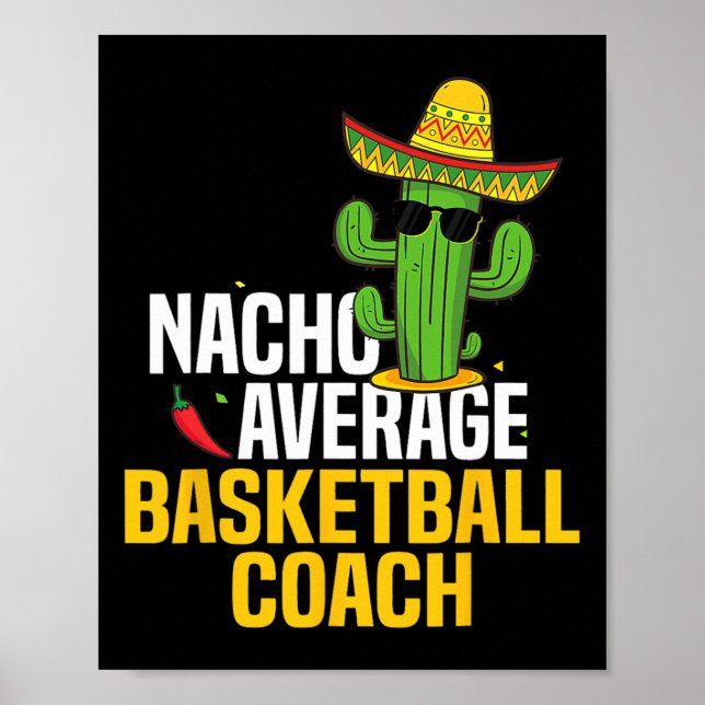 Affiche Nacho Moyenne Bysketbyll Coach Cinco De Mayo Mexiq (Devant)