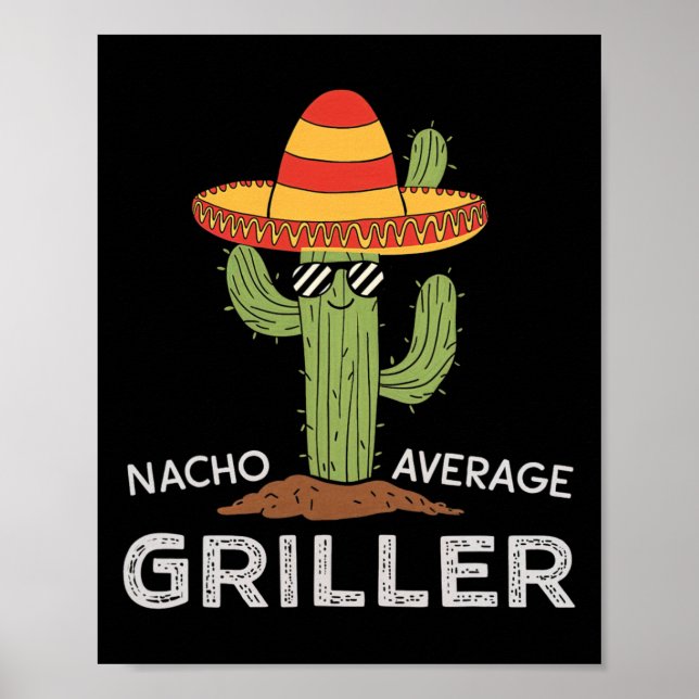 Affiche Nacho Moyenne Griller Cactus Barbecue Humour Grill (Devant)