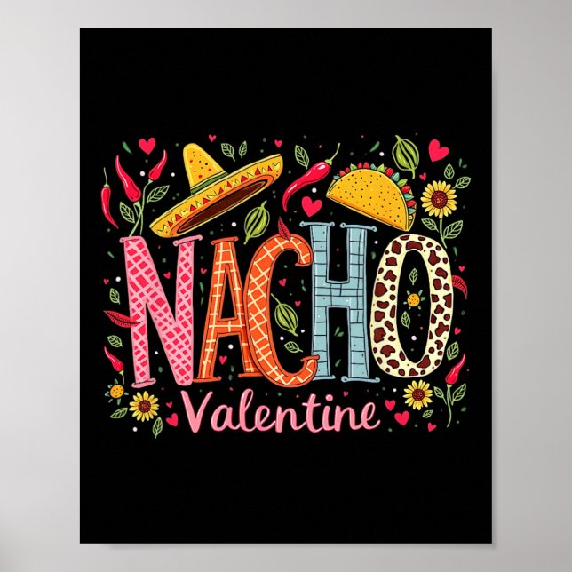 Affiche Nacho Valentin drôle de nourriture mexicaine humou (Devant)