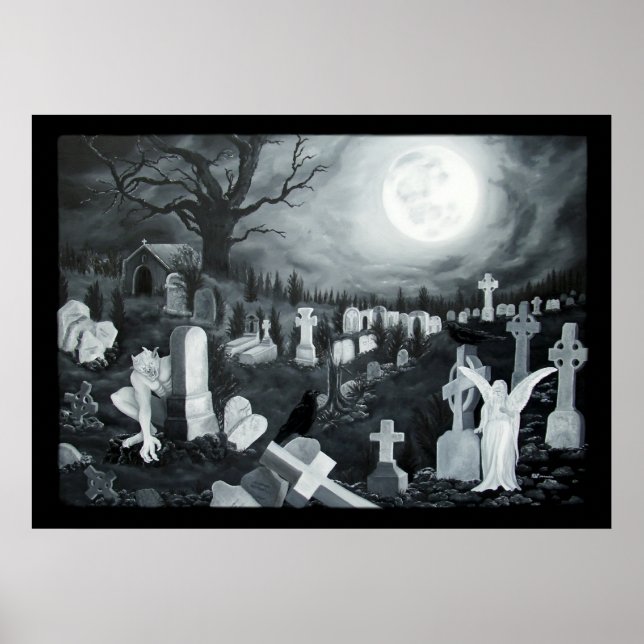 Affiche Nachts auf dem Friedhof Engel mit Teufel (Devant)