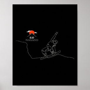 Affiche Nagano Snowboard